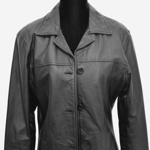 Wilsons Size 10 Black Leather Jacket